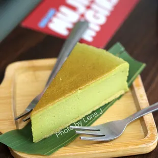 Matcha Cheesecake ($6)  - good: not too sweet and has a strong matcha flavor. Texture is on the drier and denser side.