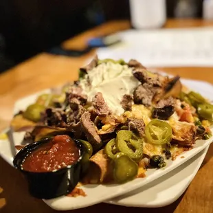 Nachos with steak