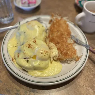 California Eggs Benedict + hash