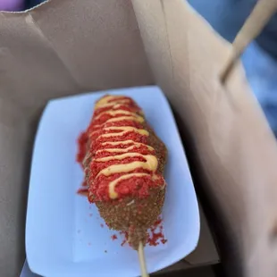 Hot cheeto cheese dog