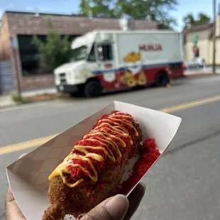 Hot Cheetos cheese dog and truck