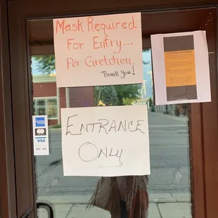 a sign on the door