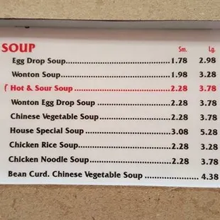menu