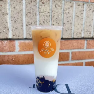 Black tea latte with bubble