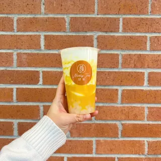 Mango Dirty Milk with Coconut Pudding