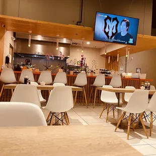 a view of the dining area