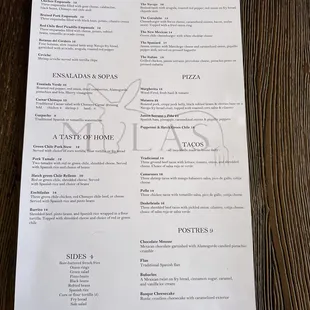 Lunch menu