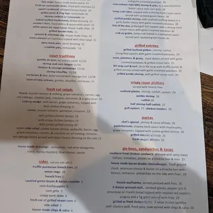 New menu with some great new options