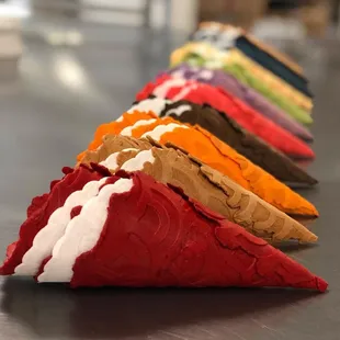 a row of ice cream cones
