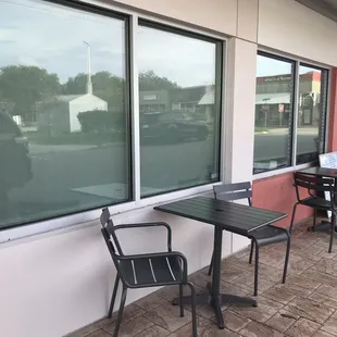 Outside seating. Inside is also available