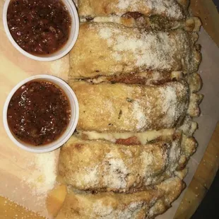 The large calzone, the extra large is even bigger.