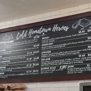 Cold sandwiches but you can also make your own!