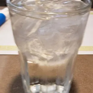 Real glass of ice water.