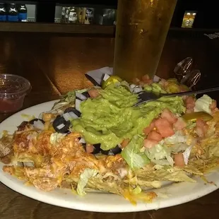 Half order shredded chicken nachos