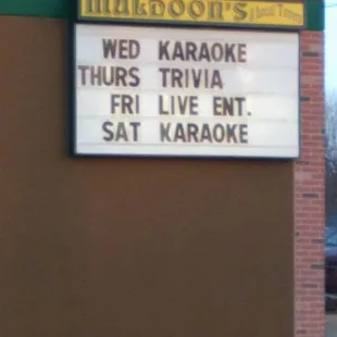 a marquee for a karaoke