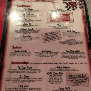 Small but good menu
