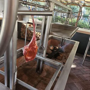 Tomahawk steak on the Santa Maria Grill!