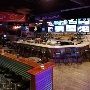 the bar and seating area