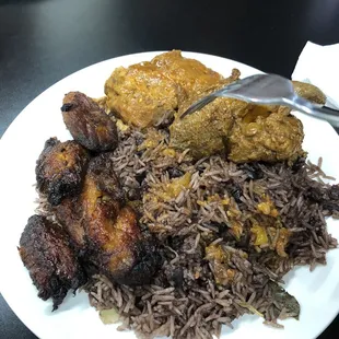 Lamb with rice &amp; plantains