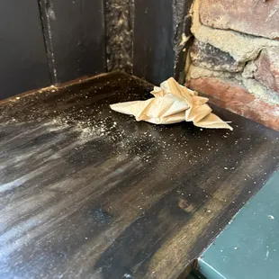 Crumbs that have been left forever in corner attracting small ants. Need to be better at cleaning up.