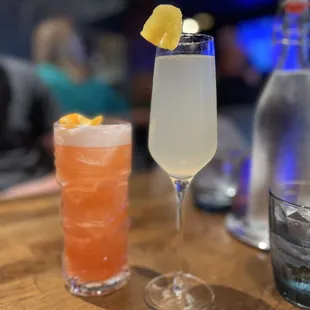 French 75 champagne and Jungle Bird