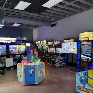 a row of arcade machines