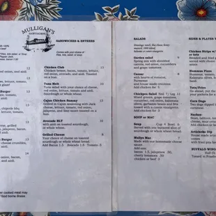 Menu (as of Sept 2023)