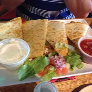 Quesadilla was solid. But the cold toppings were chintzy.