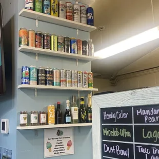 Wall of beer and hard seltzer