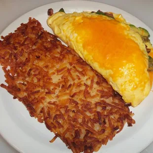 Cheese Omelet with avocado...yummy.