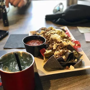 Bunker Nachos and Mulligans Beach Bum Mule.