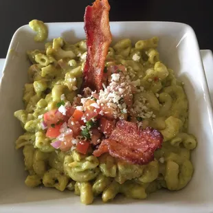 Green Chile Mac N Cheese with Cajun Chicken, yum