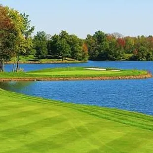 a beautiful view of a golf course