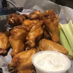 Wings medium w/ blue cheese.