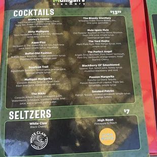 drink menu