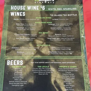 Menu with choices for all