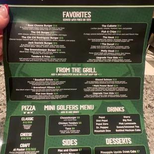 menu