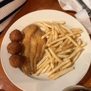 Lynne&apos;s Fish and Chips and hush puppies