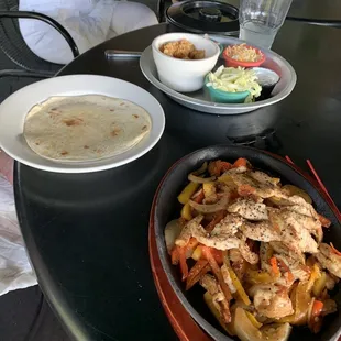 Chicken fajitas from the new menu