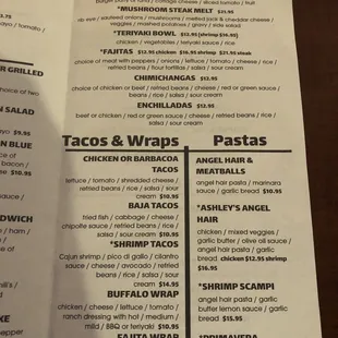 Entrees. Tacos&amp;Wraps