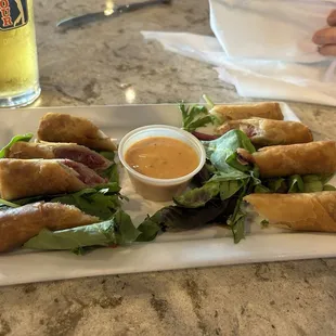 Ruben egg rolls..,tiny but delicious!