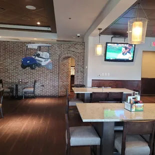 a view of the dining area