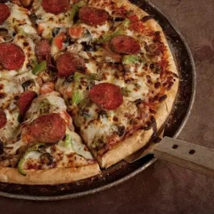 a pepperoni pizza