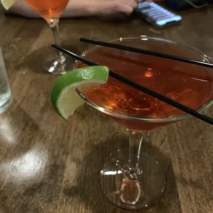 Two "so called" cosmopolitans.  Watered way down with mixers.  Sad for $11.