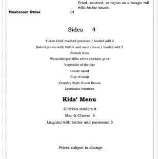 menu
