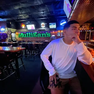 a man sitting at a bar