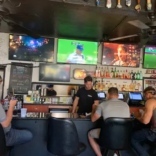 people sitting at the bar