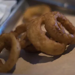 hand battered onion rings