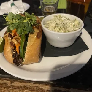 Another serving of Pork Belly Banh Mi sandwich with Slaw side