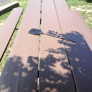 Picnic tables complete with fly swatters but didn&apos;t need to use it. ;-)